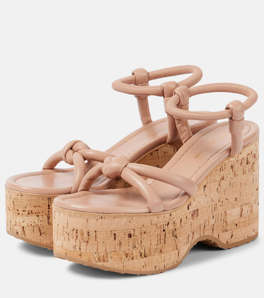 Gianvito Rossi Leather wedge sandals
