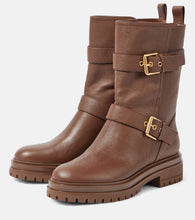 Gianvito Rossi Thiago leather biker boots