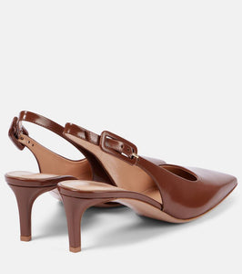 Gianvito Rossi 55 patent leather slingback pumps