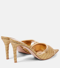 Gianvito Rossi Marbella leather-trimmed raffia mules