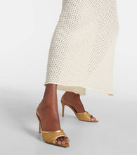Gianvito Rossi Marbella leather-trimmed raffia mules