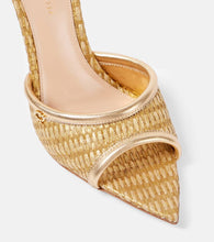 Gianvito Rossi Marbella leather-trimmed raffia mules