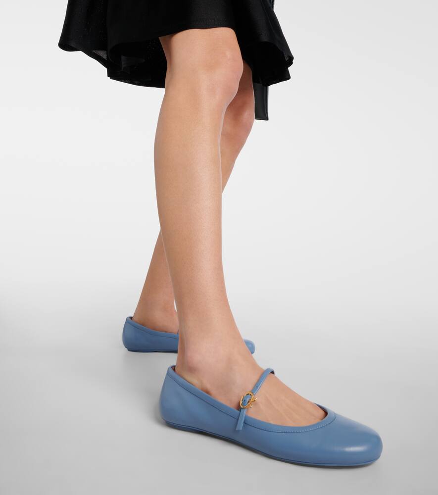 Gianvito Rossi Carla leather Mary Jane flats