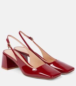 Gianvito Rossi Freeda patent leather slingback pumps
