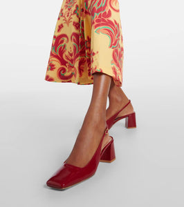 Gianvito Rossi Freeda patent leather slingback pumps