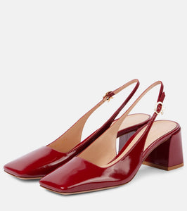 Gianvito Rossi Freeda patent leather slingback pumps