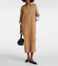 Toteme Jacquard striped cotton-blend shirt dress