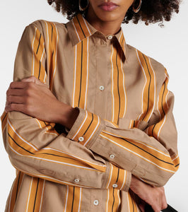 Toteme Jacquard striped cotton-blend shirt dress
