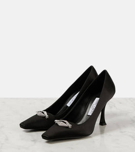Jimmy Choo Ryker 90 embellished satin pumps