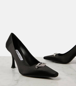 Jimmy Choo Ryker 90 embellished satin pumps