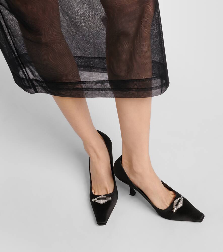 Jimmy Choo Ryker 90 embellished satin pumps
