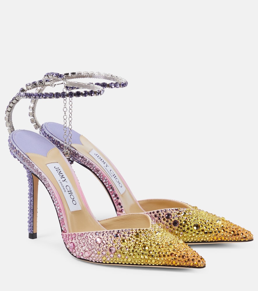 Jimmy Choo Saeda 100 embellished satin pumps - Jimmy Choo Saeda 100 缀饰缎面高跟鞋