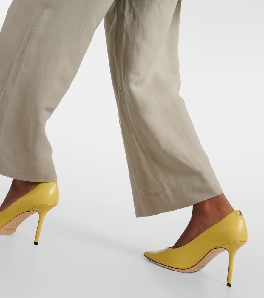 Jimmy Choo Love 85 logo leather pumps