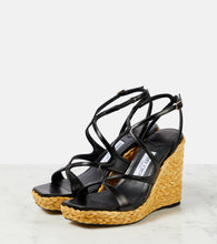 Jimmy Choo Ayla 110 leather espadrille wedges