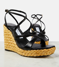 Jimmy Choo Ayla 110 leather espadrille wedges
