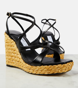 Jimmy Choo Ayla 110 leather espadrille wedges