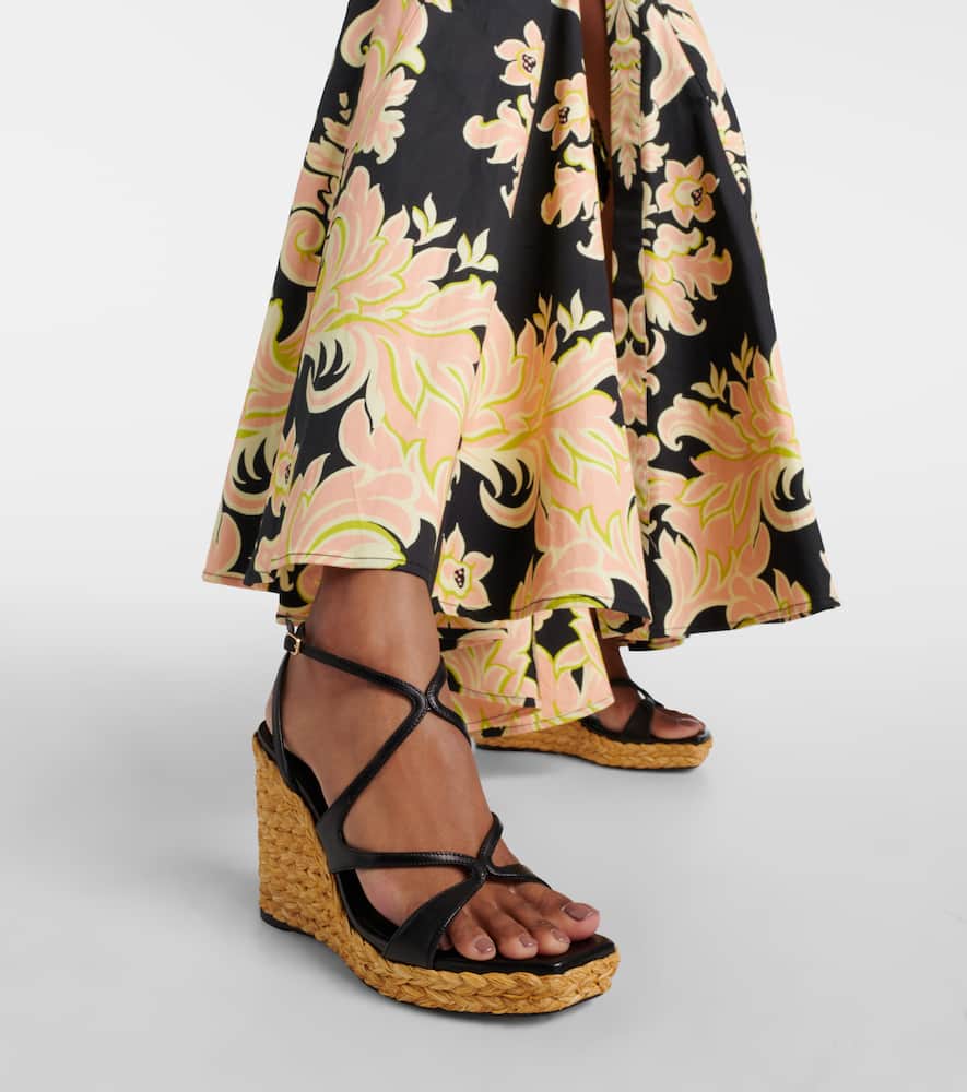 Jimmy Choo Ayla 110 leather espadrille wedges