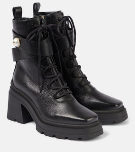 Jimmy Choo Noemi 80 leather combat boots