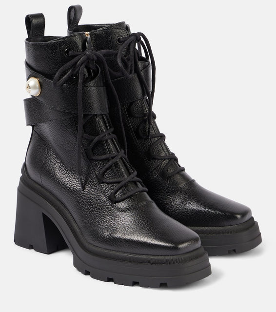Jimmy Choo Noemi 80 leather combat boots