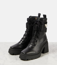Jimmy Choo Noemi 80 leather combat boots