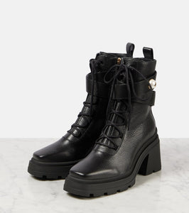Jimmy Choo Noemi 80 leather combat boots