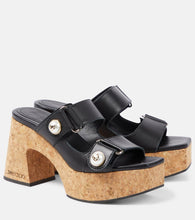 Jimmy Choo Fayence leather platform mules