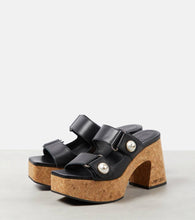 Jimmy Choo Fayence leather platform mules