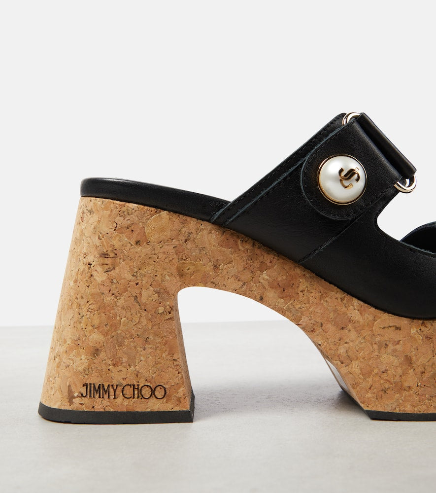 Jimmy Choo Fayence leather platform mules