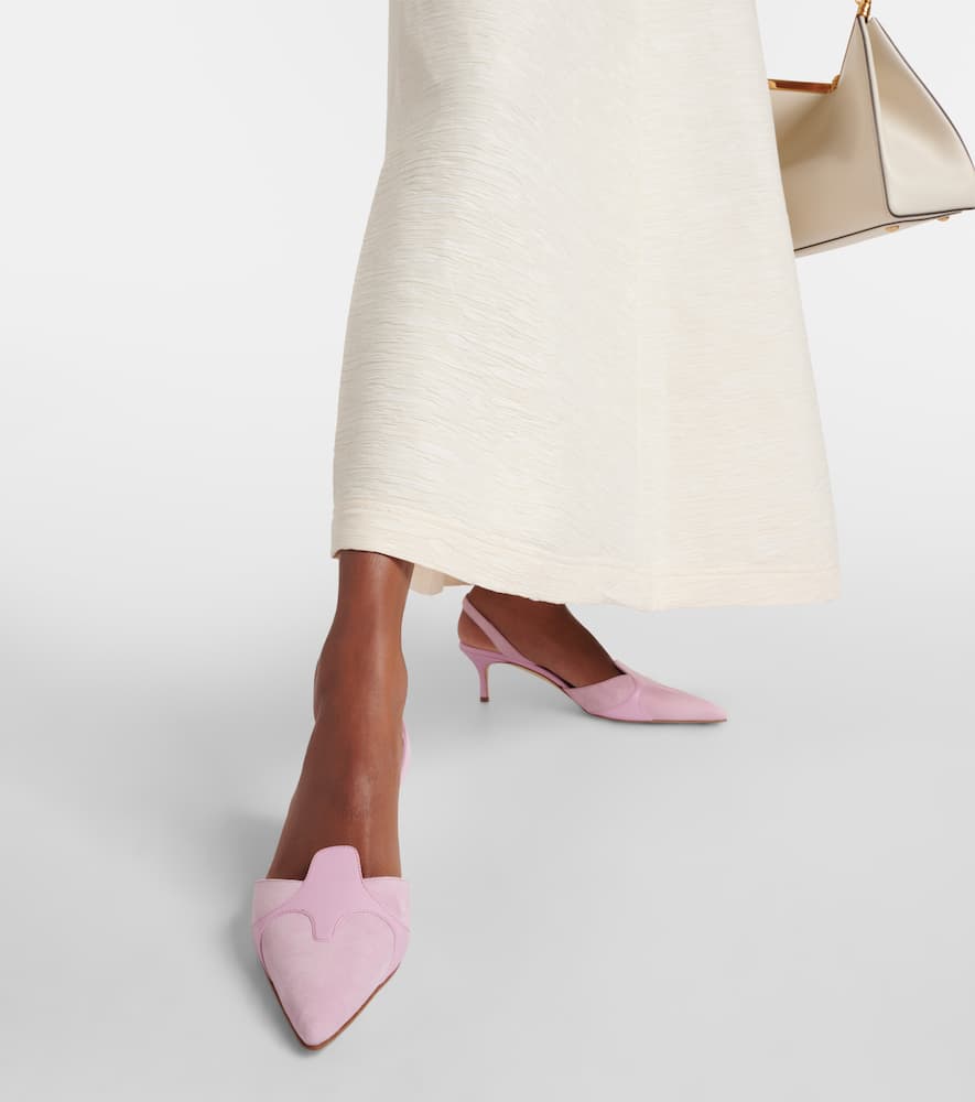 Manolo Blahnik Poligleto 50 suede slingback pumps