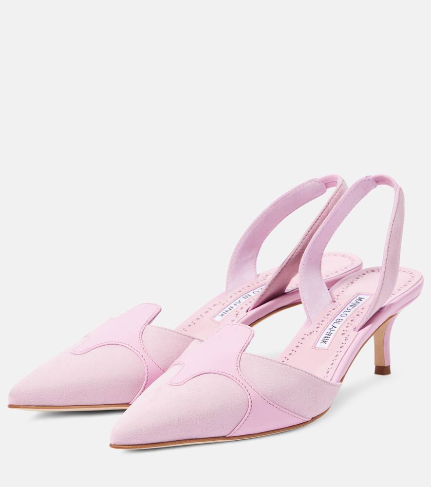 Manolo Blahnik Poligleto 50 suede slingback pumps