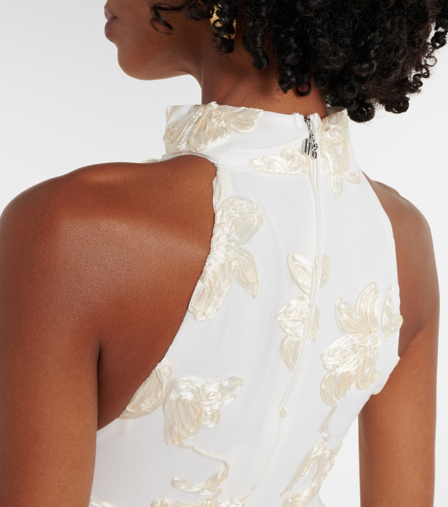 Rotate Bridal floral-appliqu√É¬© maxi dress