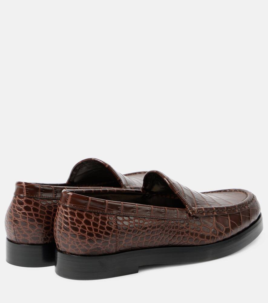 Manolo Blahnik Dinelio croc-effect leather loafers