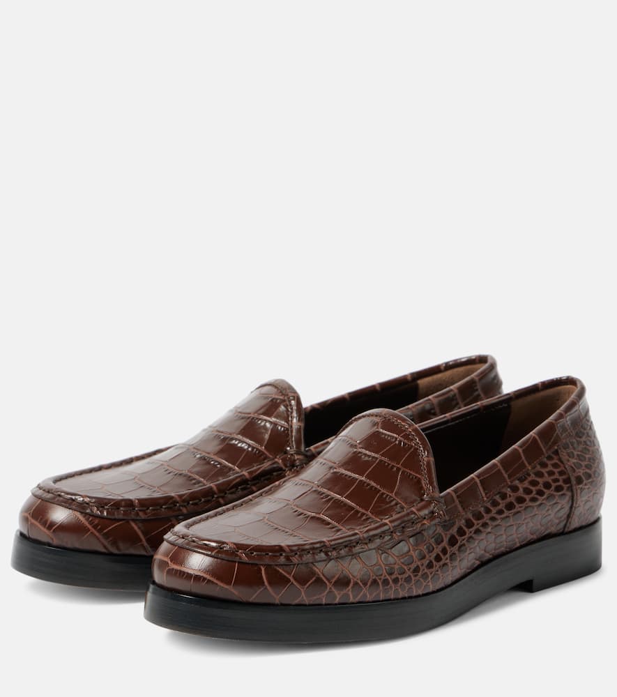 Manolo Blahnik Dinelio croc-effect leather loafers