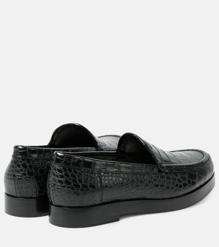 Manolo Blahnik Dinelio croc-effect leather loafers