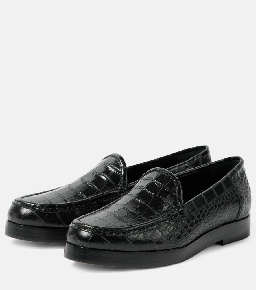 Manolo Blahnik Dinelio croc-effect leather loafers