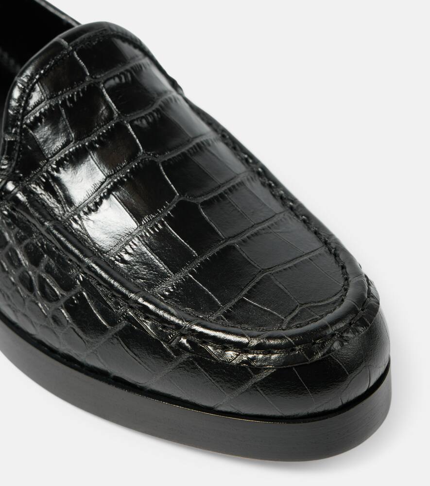 Manolo Blahnik Dinelio croc-effect leather loafers