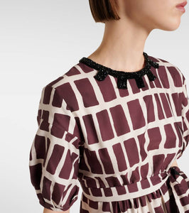 'S Max Mara Printed cotton poplin midi dress