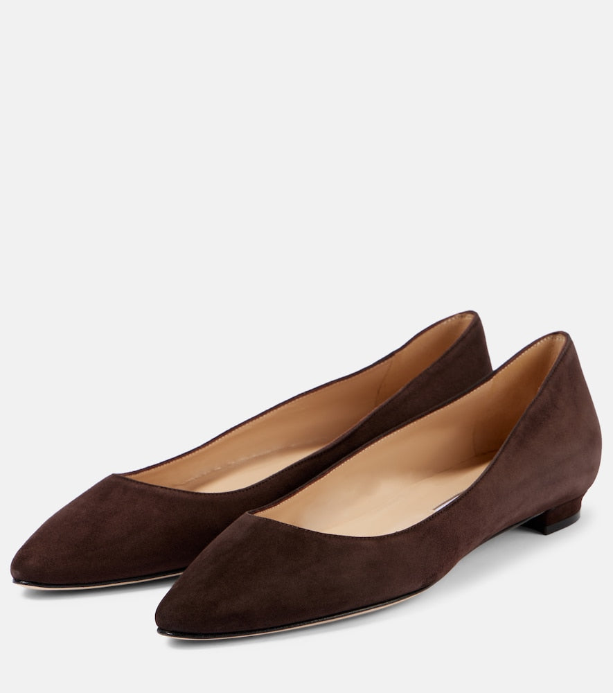 Manolo Blahnik Lanza BB suede ballet flats