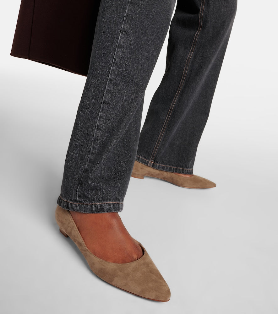 Manolo Blahnik Lanza BB suede ballet flats