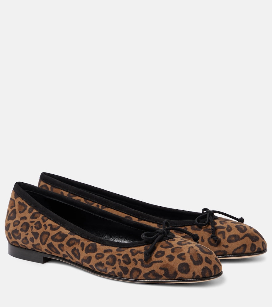 Manolo Blahnik Veralli leopard-print suede ballet flats - Manolo Blahnik Veralli 豹纹绒面芭蕾平底鞋