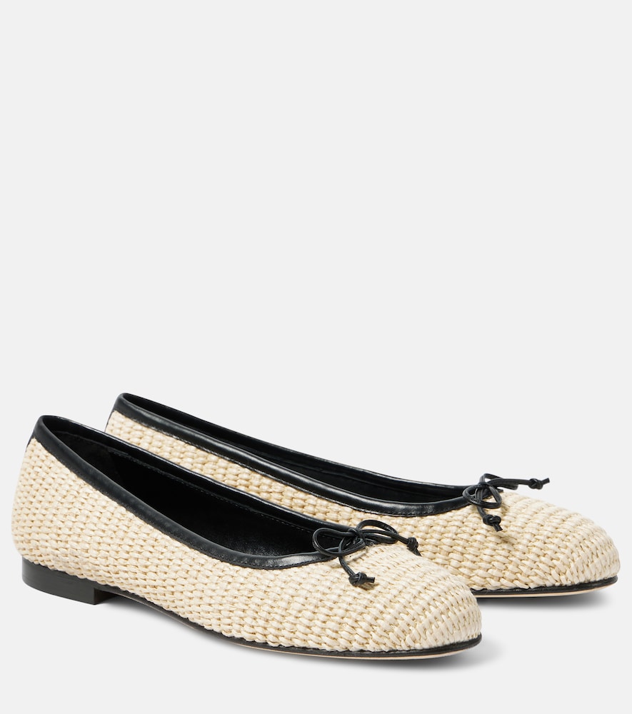 Manolo Blahnik Veralli raffia ballet flats - Manolo Blahnik Veralli 拉菲草芭蕾平底鞋