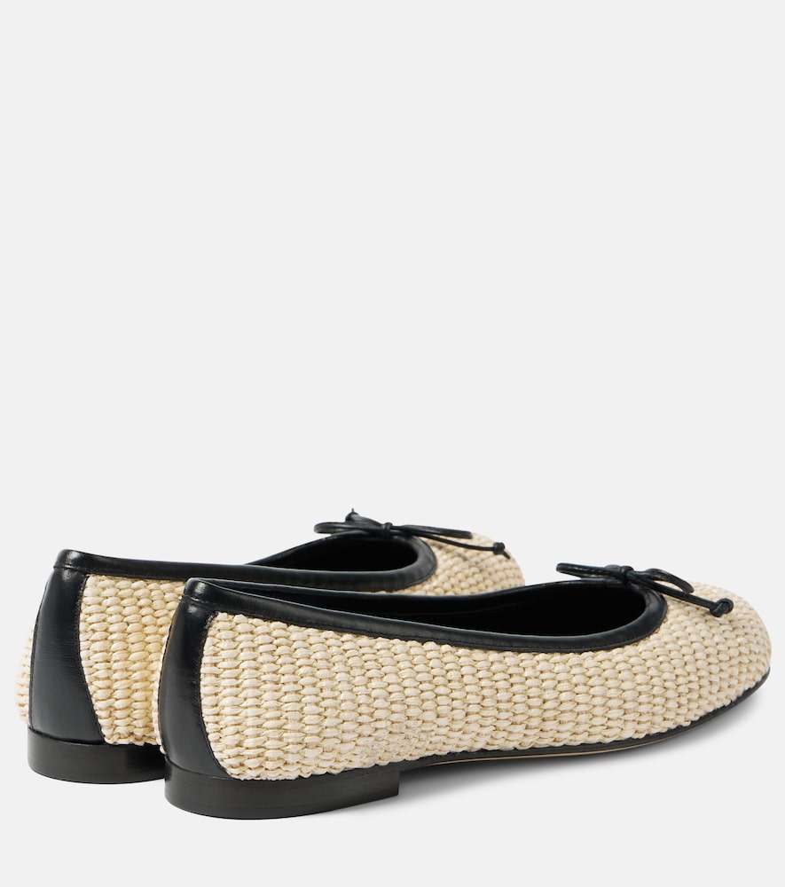 Manolo Blahnik Veralli raffia ballet flats