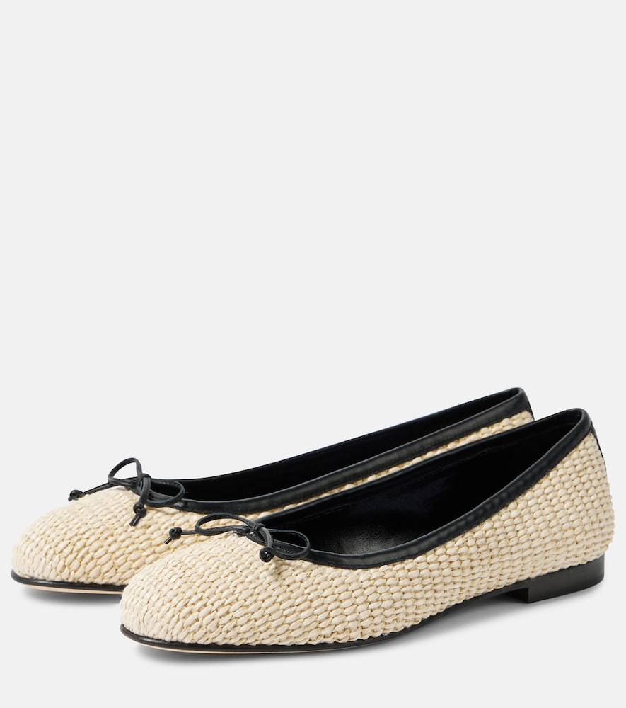 Manolo Blahnik Veralli raffia ballet flats
