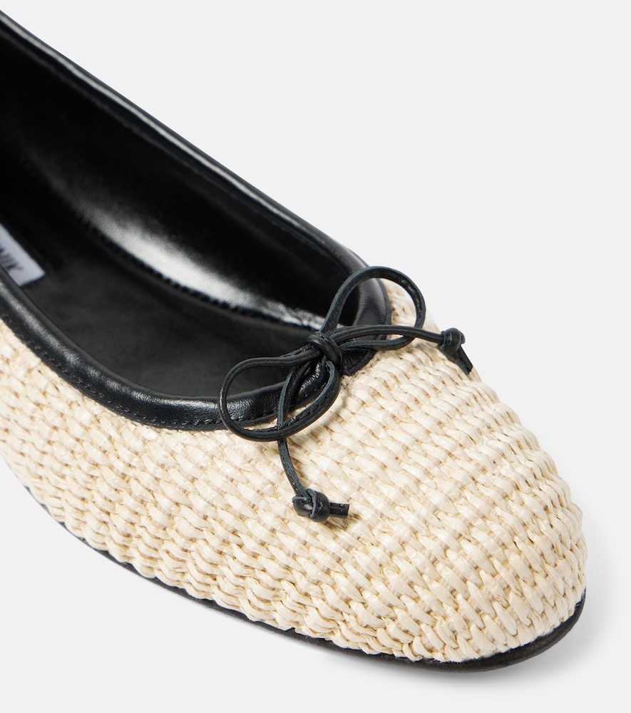 Manolo Blahnik Veralli raffia ballet flats