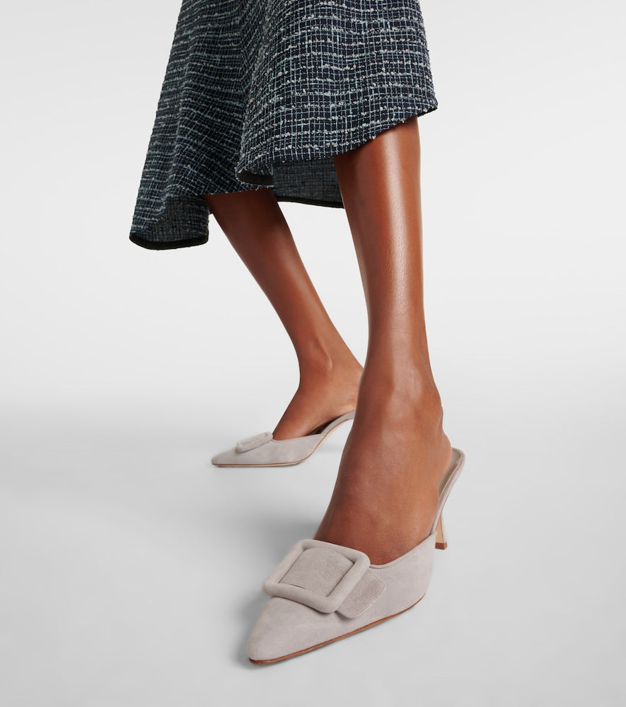 Manolo Blahnik Maysale 70 suede mules