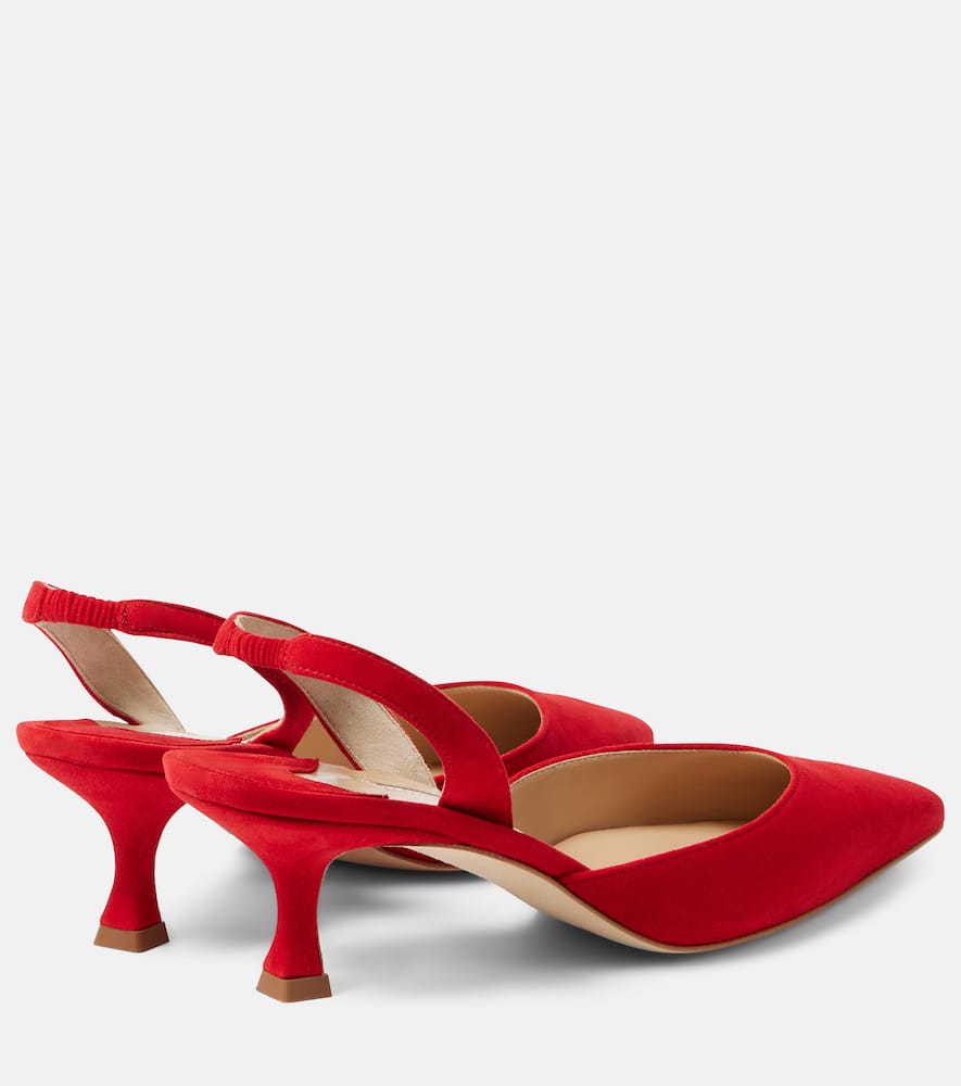 Manolo Blahnik Carolyne Gala Val suede slingback pumps