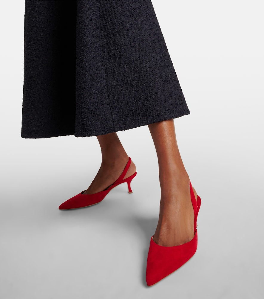 Manolo Blahnik Carolyne Gala Val suede slingback pumps