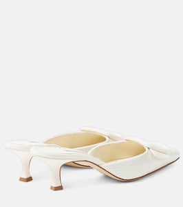 Manolo Blahnik Maysalebi 50 croc-effect leather mules