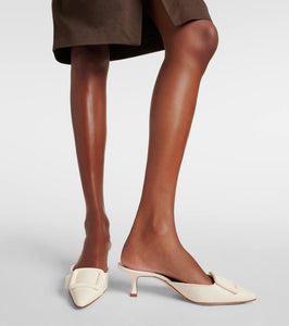 Manolo Blahnik Maysalebi 50 croc-effect leather mules