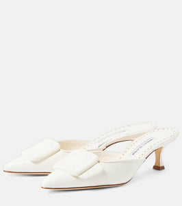 Manolo Blahnik Maysalebi 50 croc-effect leather mules